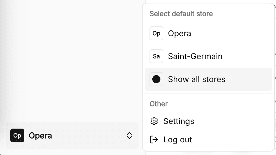 store selector